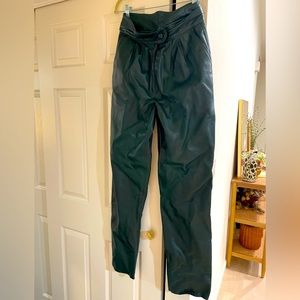 Tulipano Florence Italian Leather Pants Green